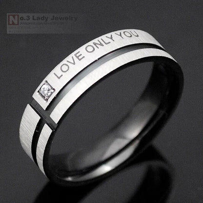 1 Piece!!! Stainless Steel Wedding Rings Band Jewelry Couple Rings, his and hers promise ring sets For men and women Gokadima